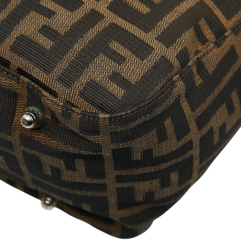 Fendi Zucca 26329 Brown Canvas Leather Women's Fendi