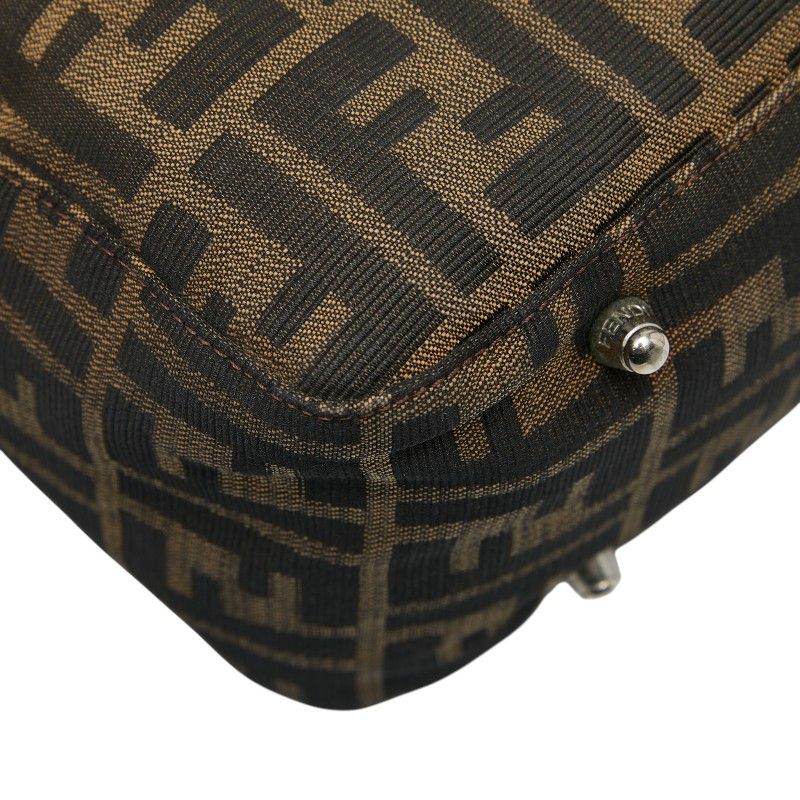 Fendi Zucca 26329 Brown Canvas Leather Women's Fendi