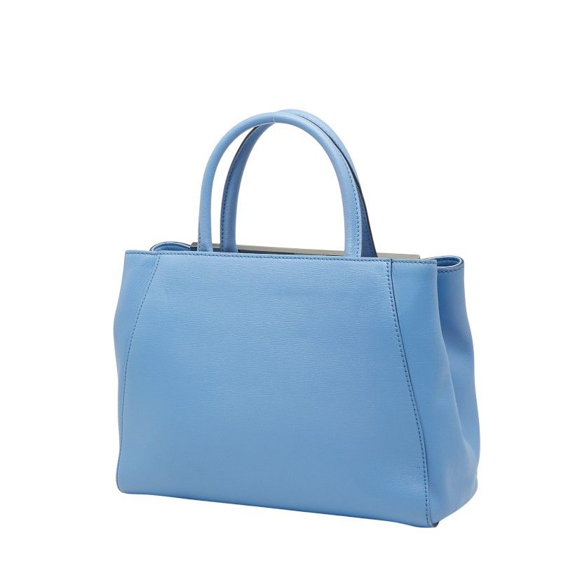 Fendi Petit Toujours Handbag Shoulder Bag 2WAY 8bh253 Light Blue Leather Women