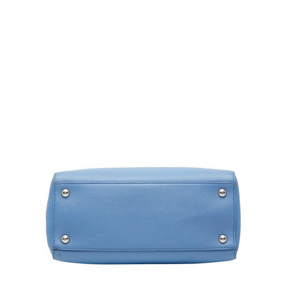 Fendi Petit Toujours Handbag Shoulder Bag 2WAY 8bh253 Light Blue Leather Women