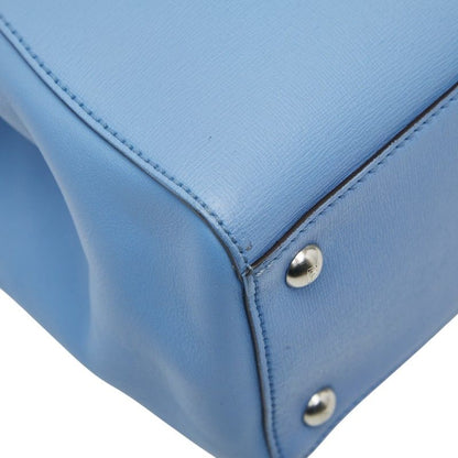 Fendi Petit Toujours Handbag Shoulder Bag 2WAY 8bh253 Light Blue Leather Women