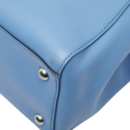 Fendi Petit Toujours Handbag Shoulder Bag 2WAY 8bh253 Light Blue Leather Women