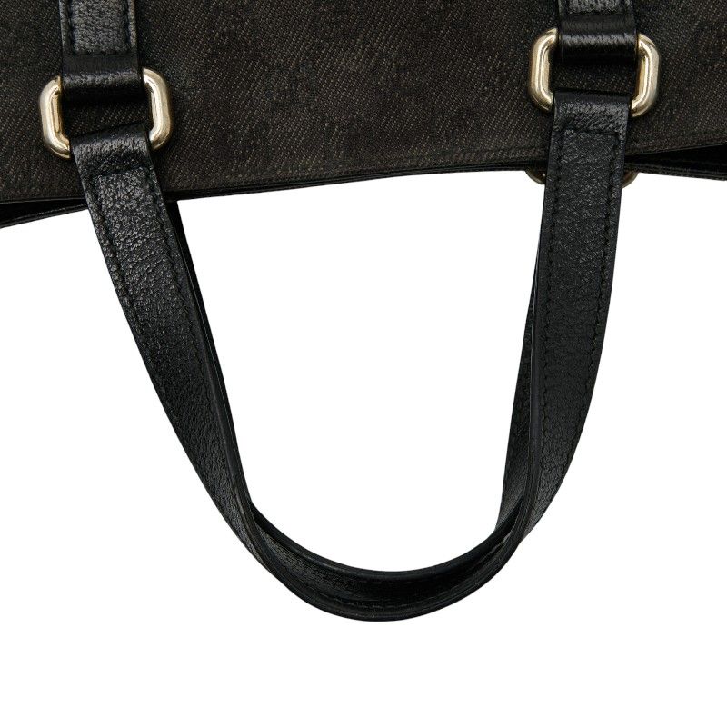 Gucci GG Canvas Tote Shoulder Bag 272347 Black Canvas Leather Women's Gucci