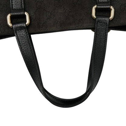 Gucci GG Canvas Tote Shoulder Bag 272347 Black Canvas Leather Women's Gucci