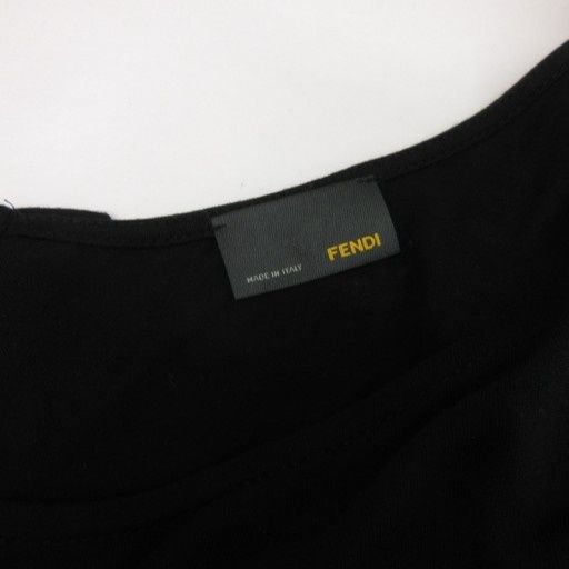 Fendi Cut And Sewn Sleeveless None Fabric Back Button 38 Black Made In Italy