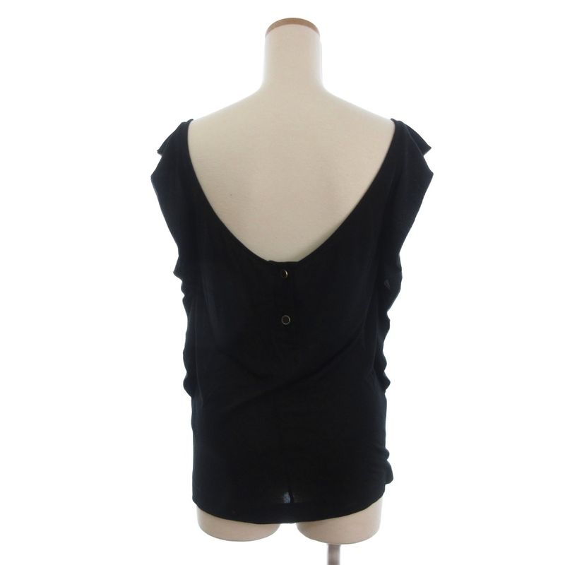Fendi Cut And Sewn Sleeveless None Fabric Back Button 38 Black Made In Italy