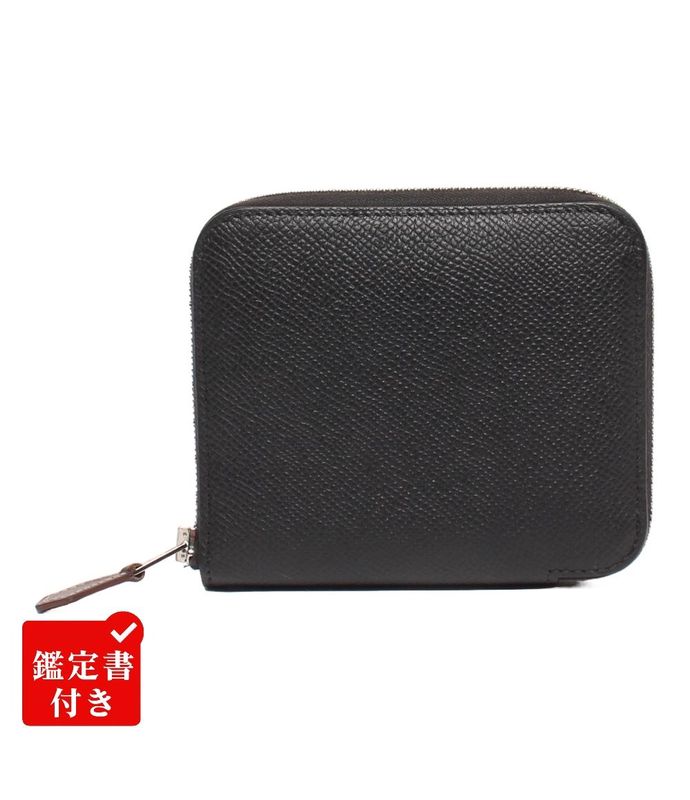 Hermes Round Zipper Wallet Engraved D Silver Hardware Azap Compact Silk Quinn