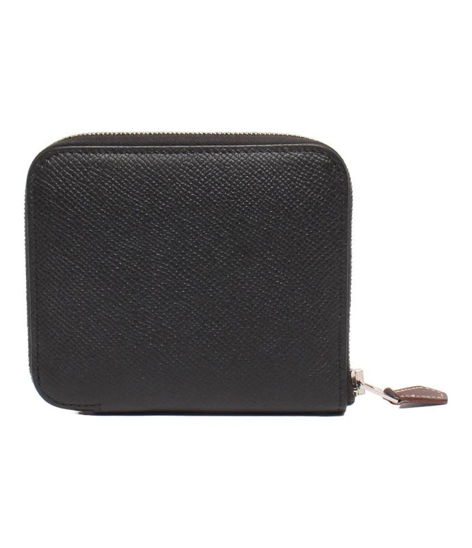 Hermes Round Zipper Wallet Engraved D Silver Hardware Azap Compact Silk Quinn