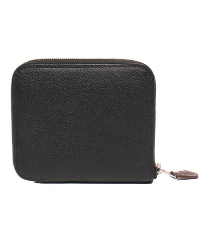 Hermes Round Zipper Wallet Engraved D Silver Hardware Azap Compact Silk Quinn