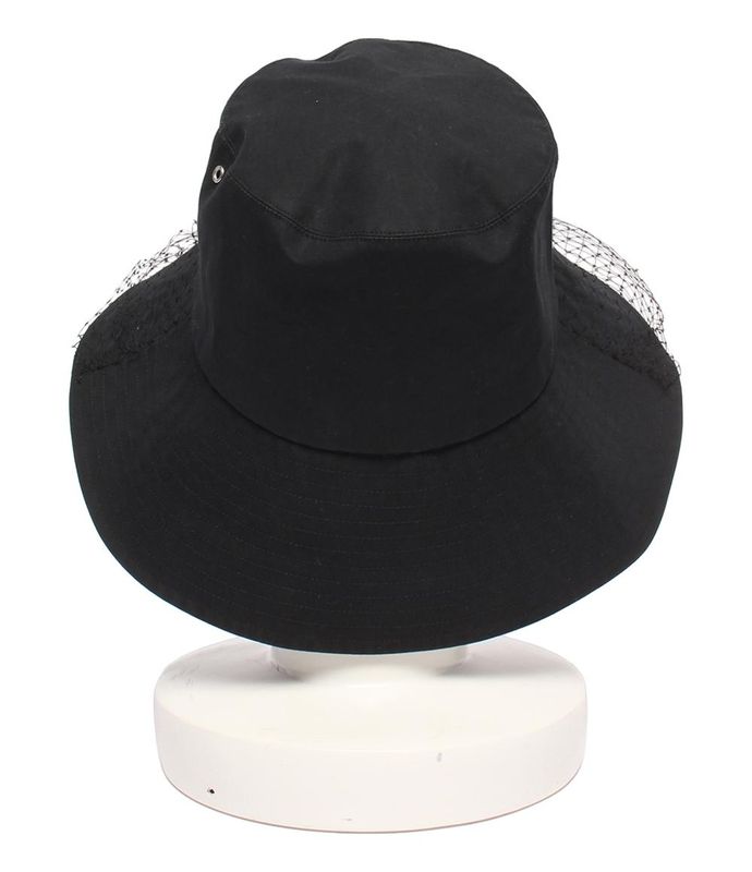 Christian Dior Wide Brim Bob Hat With Veil Teddy-d Women's SIZE 56 Christian