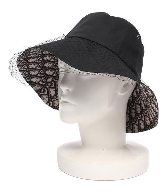 Christian Dior Wide Brim Bob Hat With Veil Teddy-d Women's SIZE 56 Christian