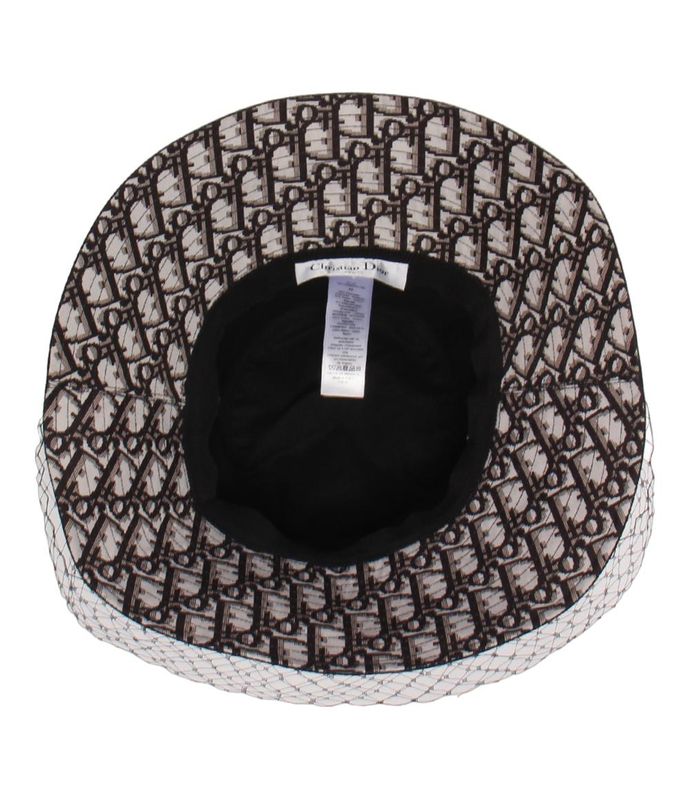 Christian Dior Wide Brim Bob Hat With Veil Teddy-d Women's SIZE 56 Christian