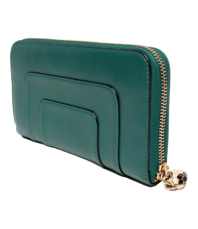 Bulgari Round Zipper Long Wallet Serpenti Forever Women Bvlgari