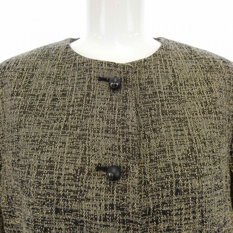 Christian DIOR CD Button 421v54a5450 Collarless Jacket