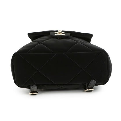 Chanel Backpack Quilted CC Logo Velvet Effect