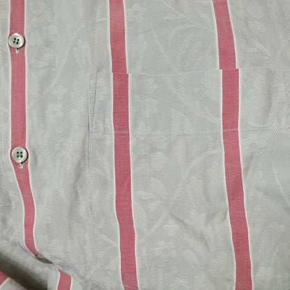 YVES Saint Laurent 90s Striped Right Pocket Cotton Long Sleeve Shirt Red/gray