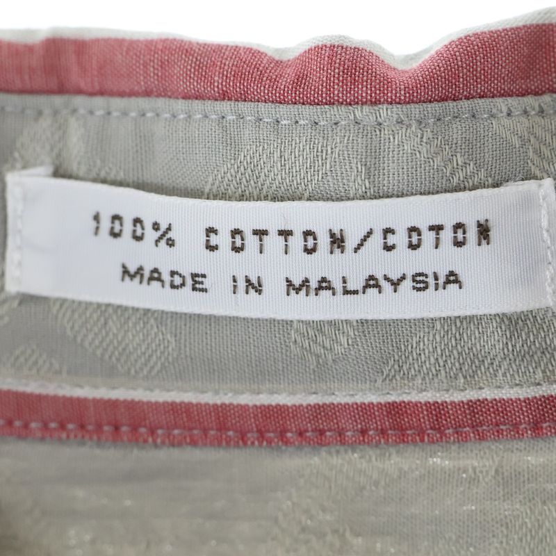 YVES Saint Laurent 90s Striped Right Pocket Cotton Long Sleeve Shirt Red/gray