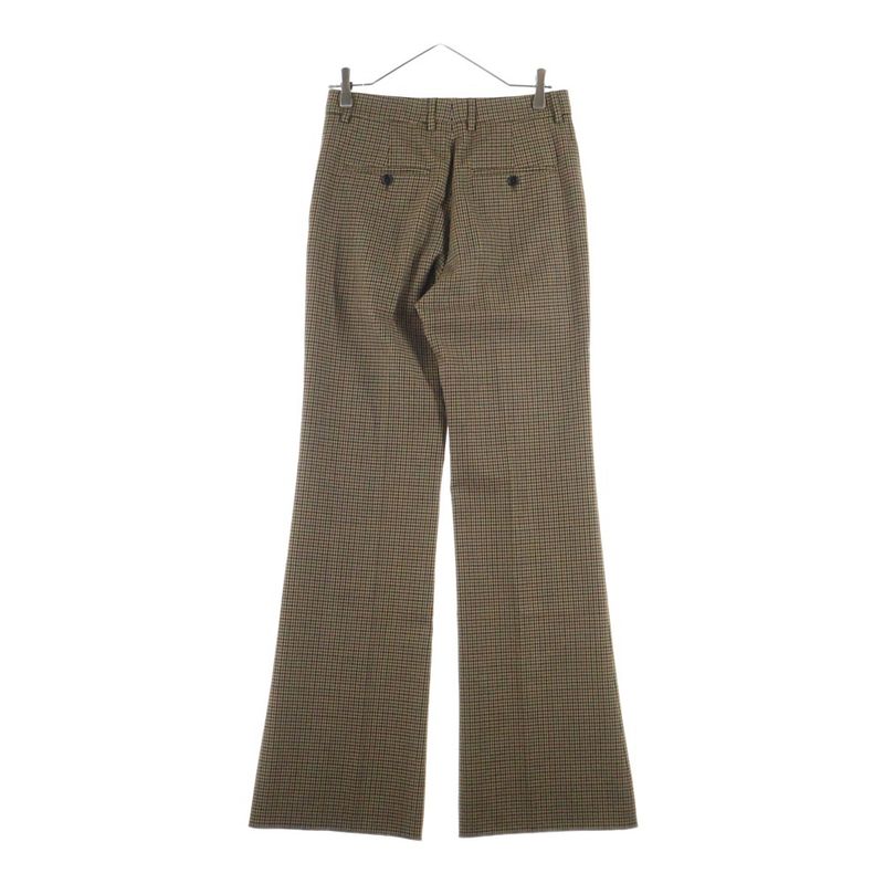 Celine Check Wool Bootcut Long Pants Brown 2p613871h