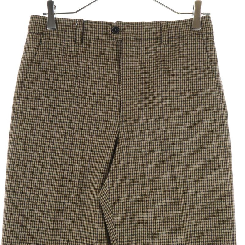 Celine Check Wool Bootcut Long Pants Brown 2p613871h