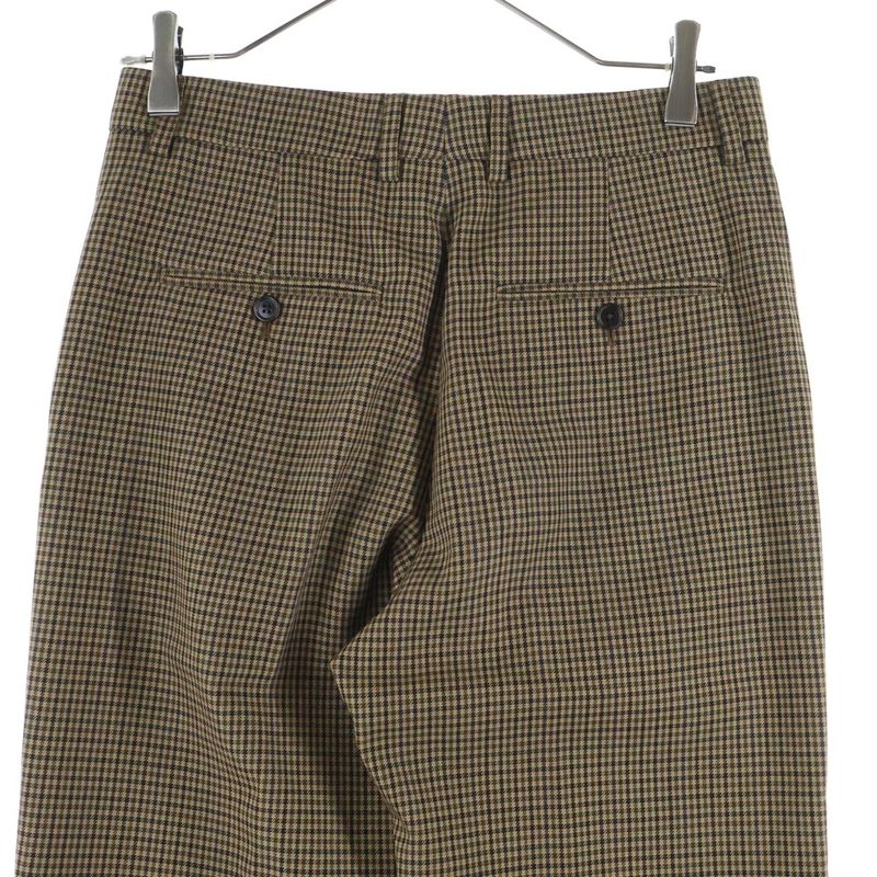 Celine Check Wool Bootcut Long Pants Brown 2p613871h