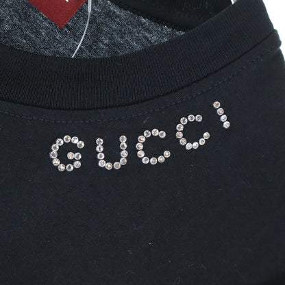 Gucci 24AW Crystal Logo Embroidery Cotton Jersey Crew Neck Short Sleeve T-shirt