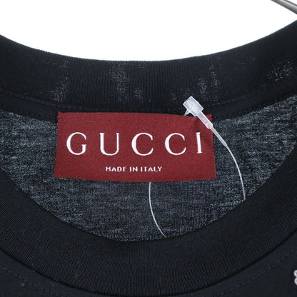 Gucci 24AW Crystal Logo Embroidery Cotton Jersey Crew Neck Short Sleeve T-shirt
