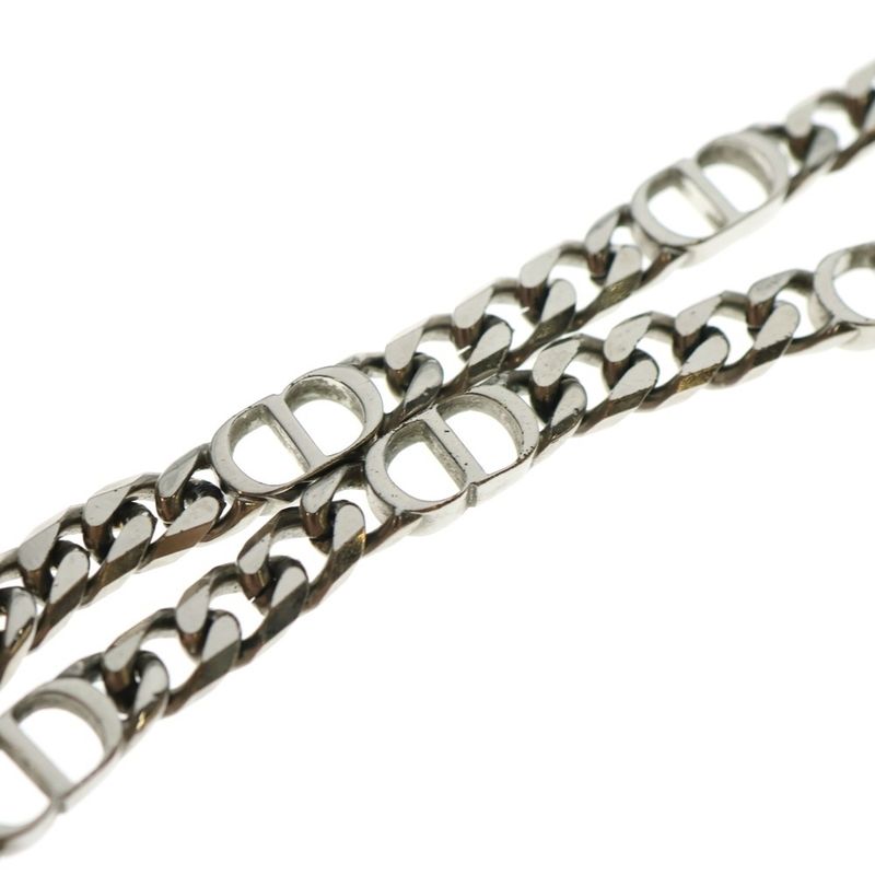 Christian Dior CD Icon Chain CD Logo Chain Link Necklace Silver N1574hommt