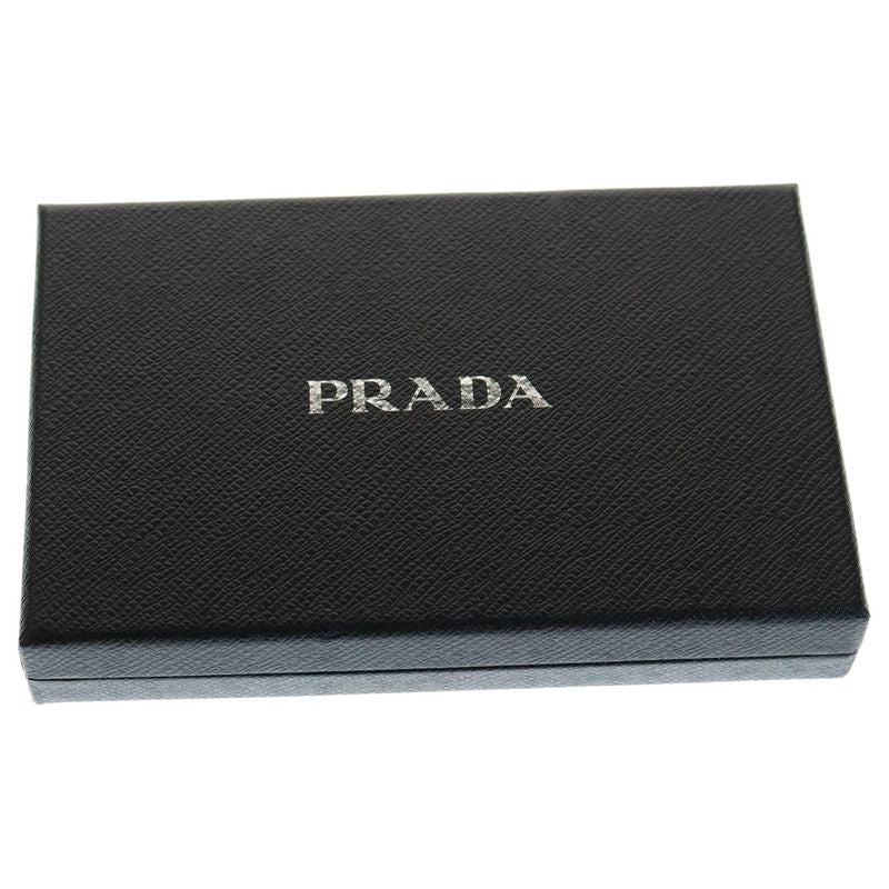 Prada Saffiano Triangle Logo Long Wallet Leather Navy 1mv025