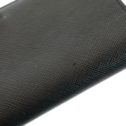 Prada Saffiano Triangle Logo Long Wallet Leather Navy 1mv025