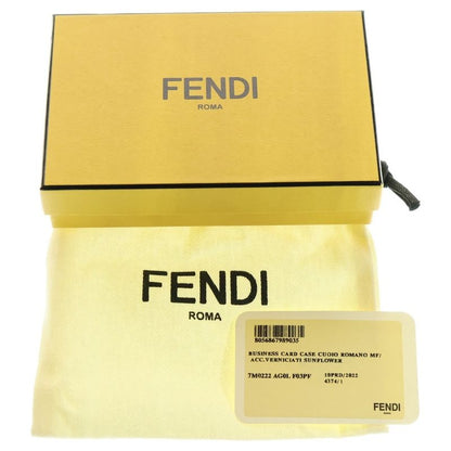Fendi Foldable Logo Card Case Leather Yellow 7m0222