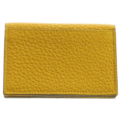 Fendi Foldable Logo Card Case Leather Yellow 7m0222