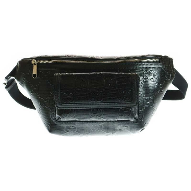 Gucci GG Embossed Waist Bag Body Bag Black 645093 525040