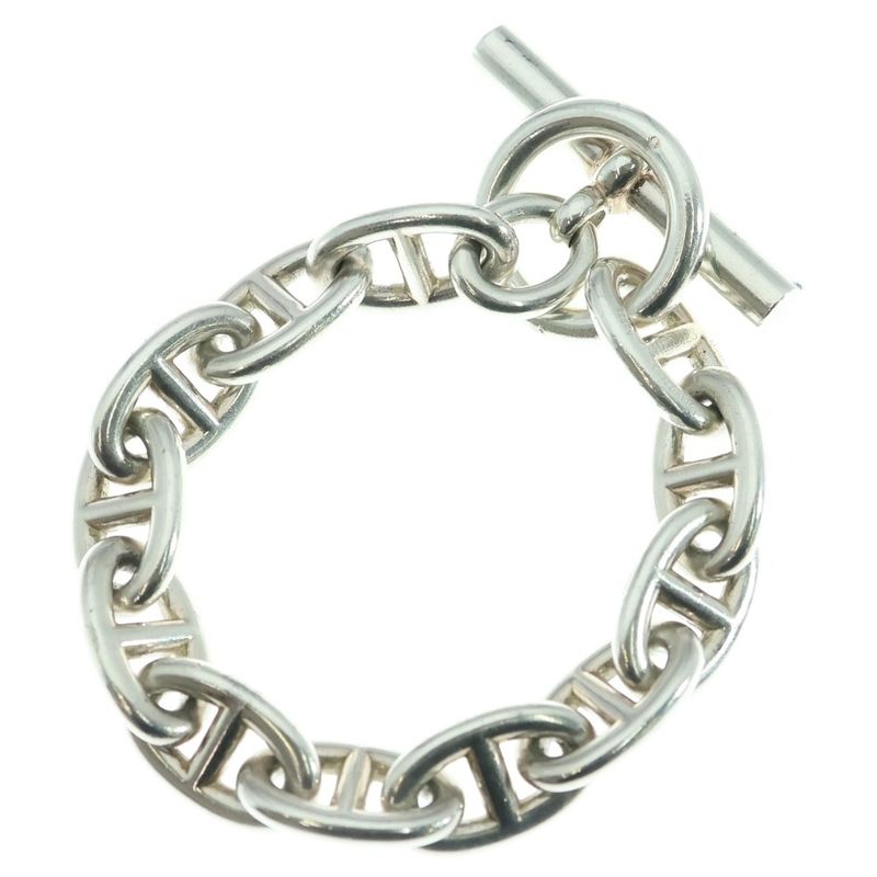 Hermes Chaine D'ancre TGM Chaine D'ancre 12-piece Chain Bracelet Silver