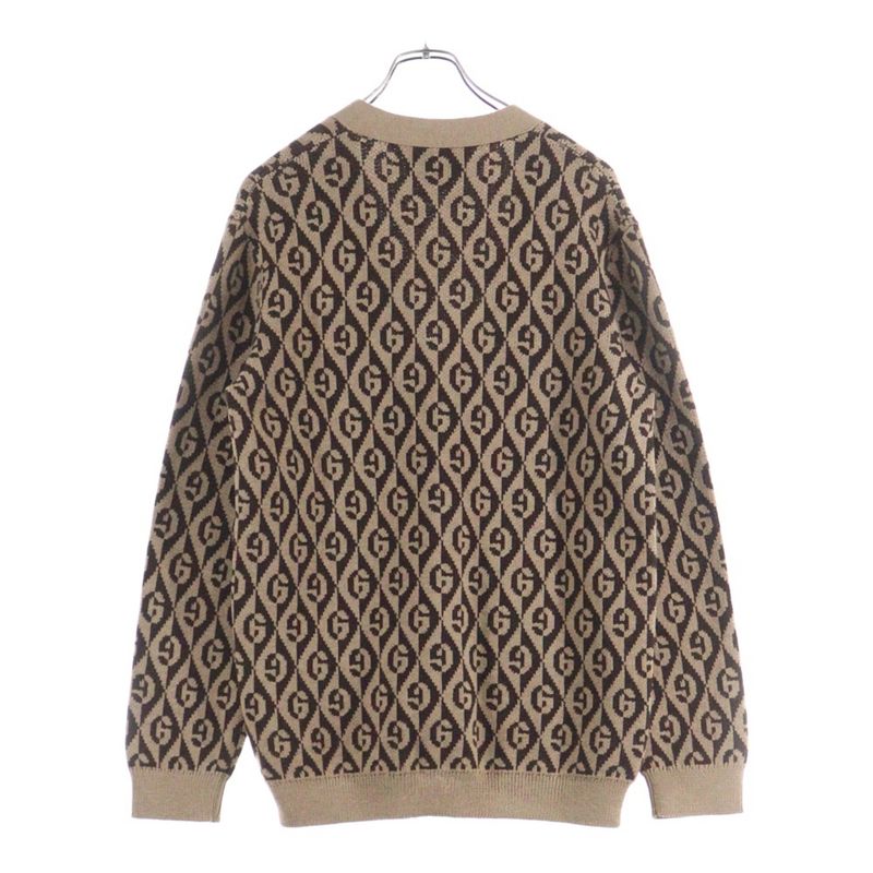 Gucci GG Rambus GG Rambus Wool Knit Cardigan Brown/beige 595511 Xka0y