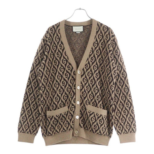 Gucci GG Rambus GG Rambus Wool Knit Cardigan Brown/beige 595511 Xka0y