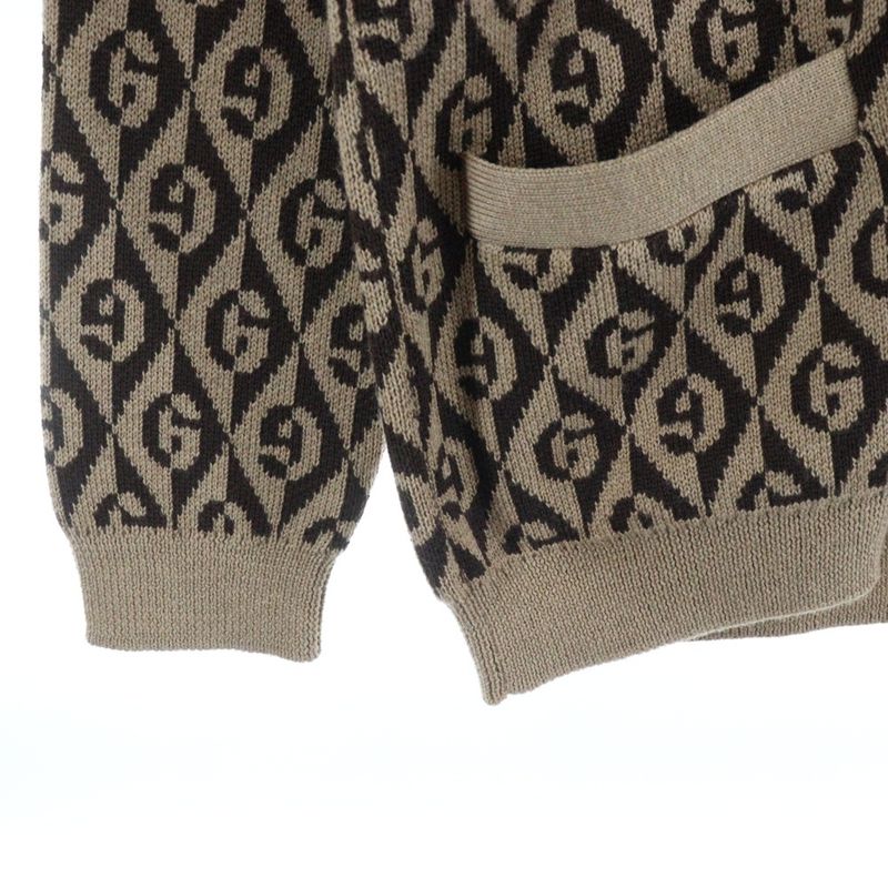 Gucci GG Rambus GG Rambus Wool Knit Cardigan Brown/beige 595511 Xka0y
