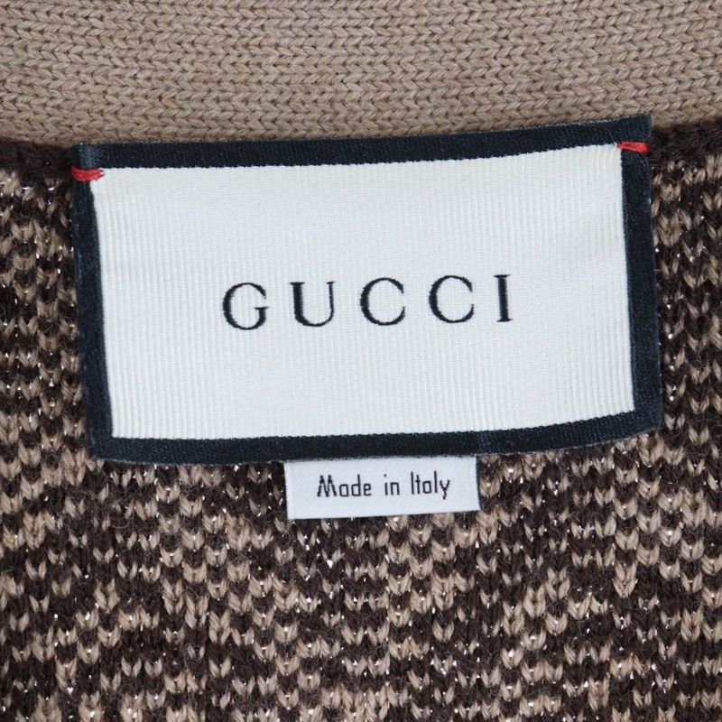 Gucci GG Rambus GG Rambus Wool Knit Cardigan Brown/beige 595511 Xka0y