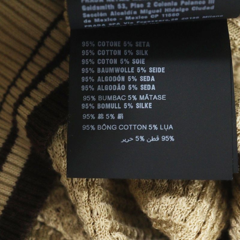 Prada 23SS Waffle Cut And Sewn Waffle With Logo Embroidered Pockets Brown Umb758