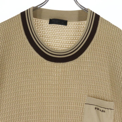 Prada 23SS Waffle Cut And Sewn Waffle With Logo Embroidered Pockets Brown Umb758