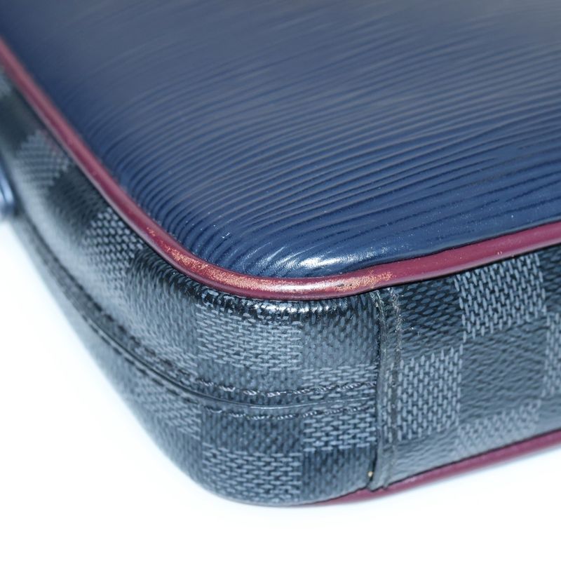 Louis Vuitton Epi Damier Graphite Danube Slim Shoulder Bag Multicolor Pvc×leathe