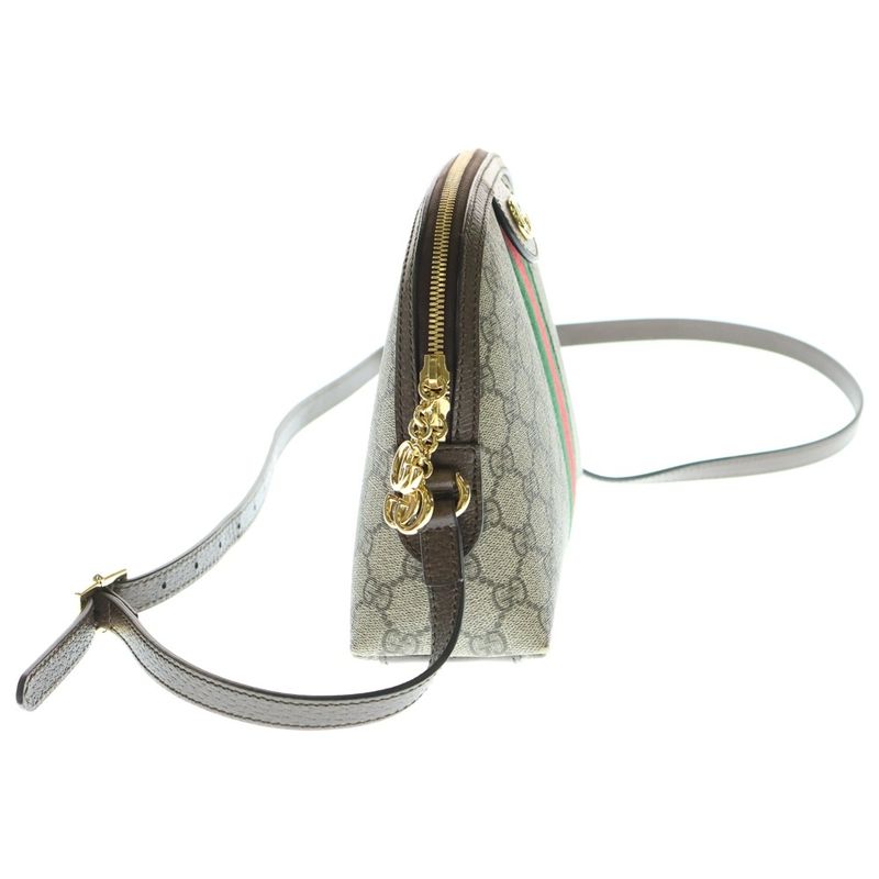 Gucci GG Canvas Ophidia Shoulder Bag Small Brown PVC 499621