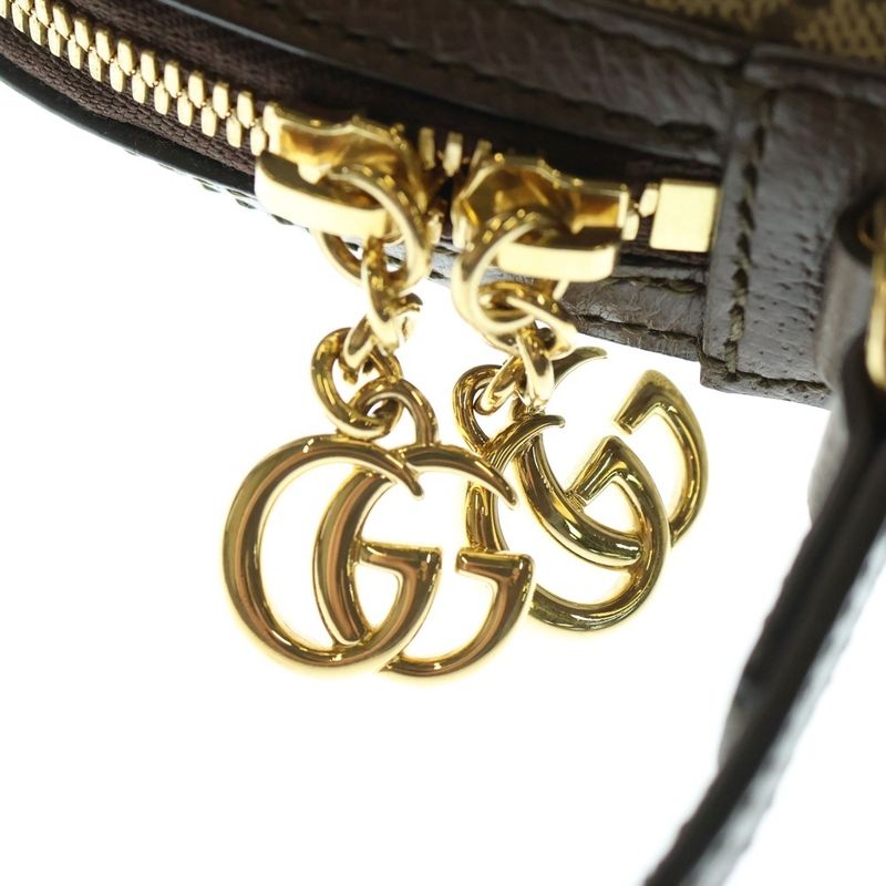 Gucci GG Canvas Ophidia Shoulder Bag Small Brown PVC 499621