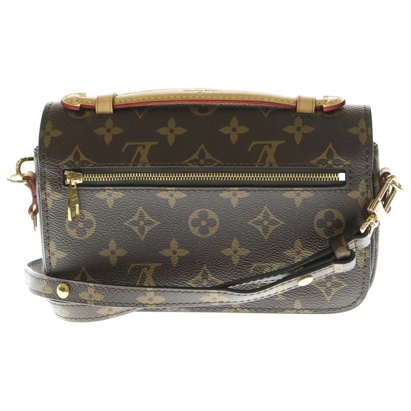 Louis Vuitton Monogram Pochette Metis EW Shoulder Bag Mini Handbag Brown