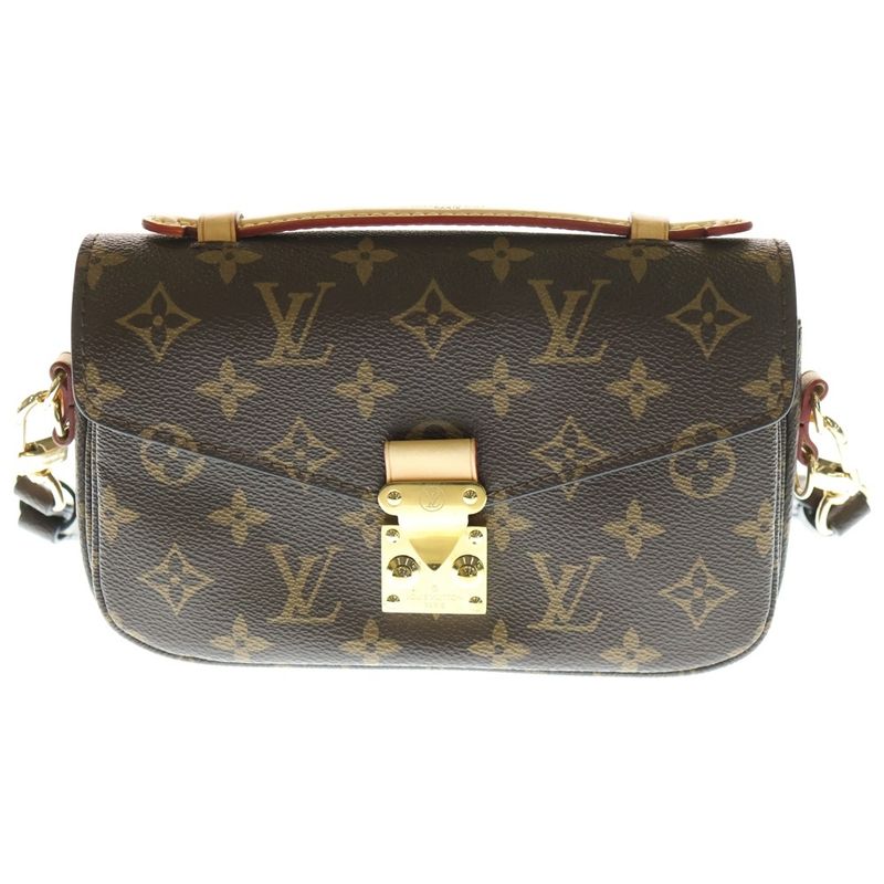 Louis Vuitton Monogram Pochette Metis EW Shoulder Bag Mini Handbag Brown