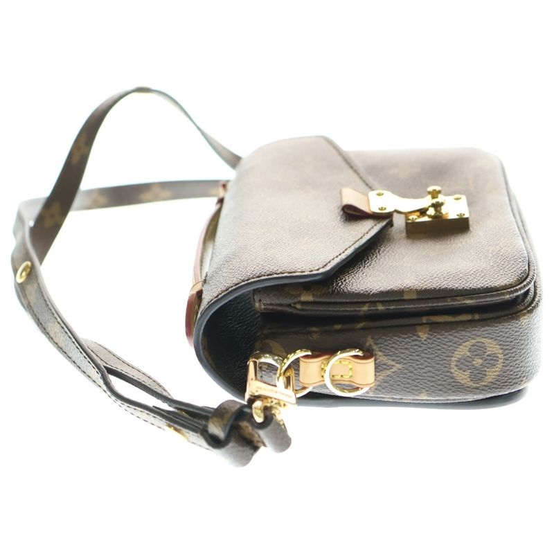 Louis Vuitton Monogram Pochette Metis EW Shoulder Bag Mini Handbag Brown
