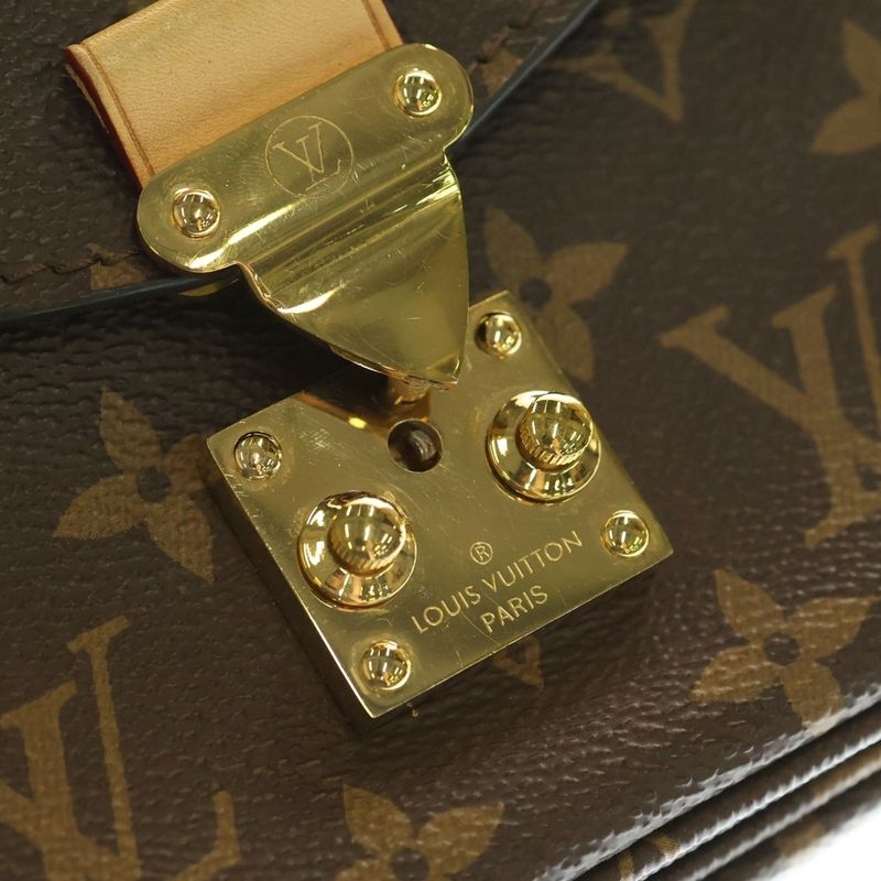 Louis Vuitton Monogram Pochette Metis EW Shoulder Bag Mini Handbag Brown
