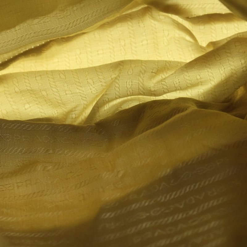 Prada Saffiano Shoulder Bag Handbag Light Green Tessuto B1738 Silver Hardware