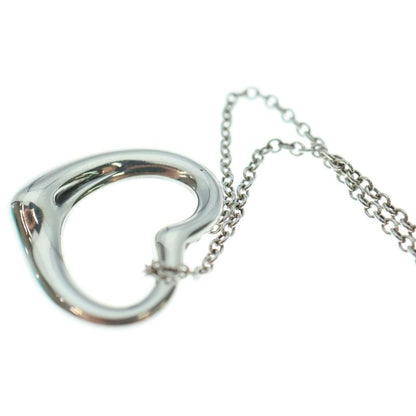 Tiffany & Co Open Heart Necklace Pendant Chain Silver Sv925