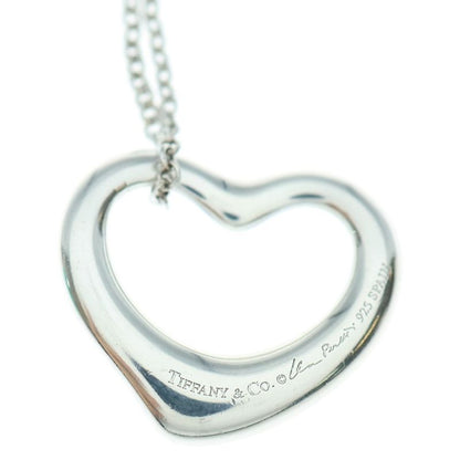Tiffany & Co Open Heart Necklace Pendant Chain Silver Sv925