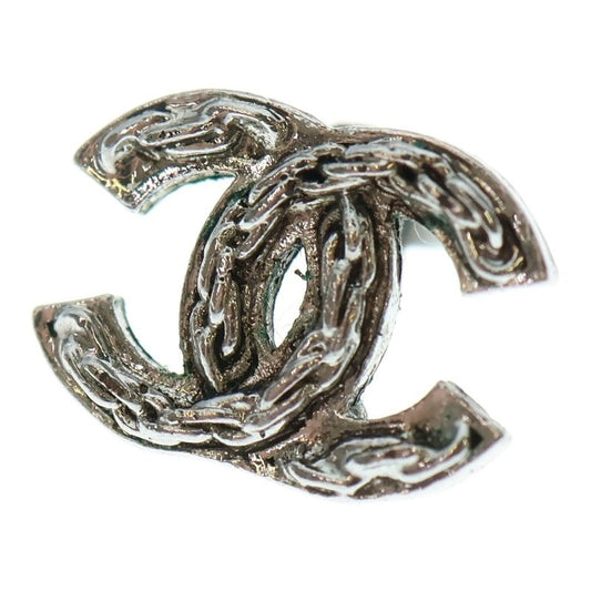 Chanel CC Logo Coco Mark Metal Stud Earrings One Ear Only Silver 05A